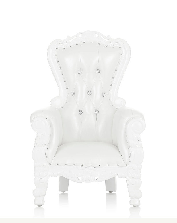 Kids White Throne Chair